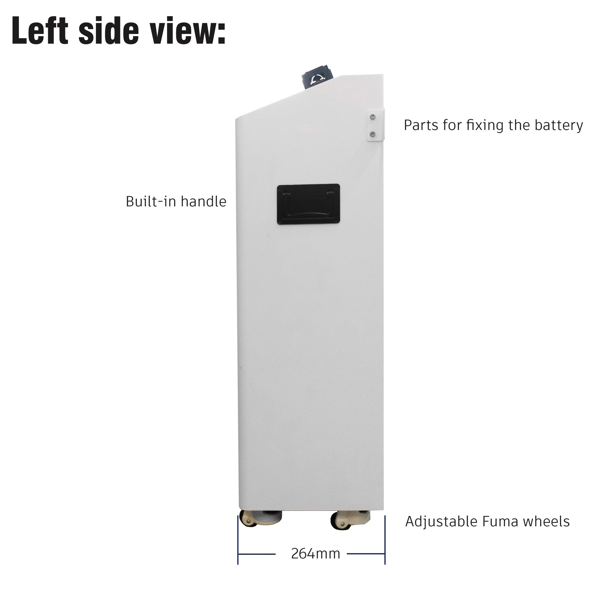 left side view of EEL 48V V2 DIY vertical battery box with EN BMS