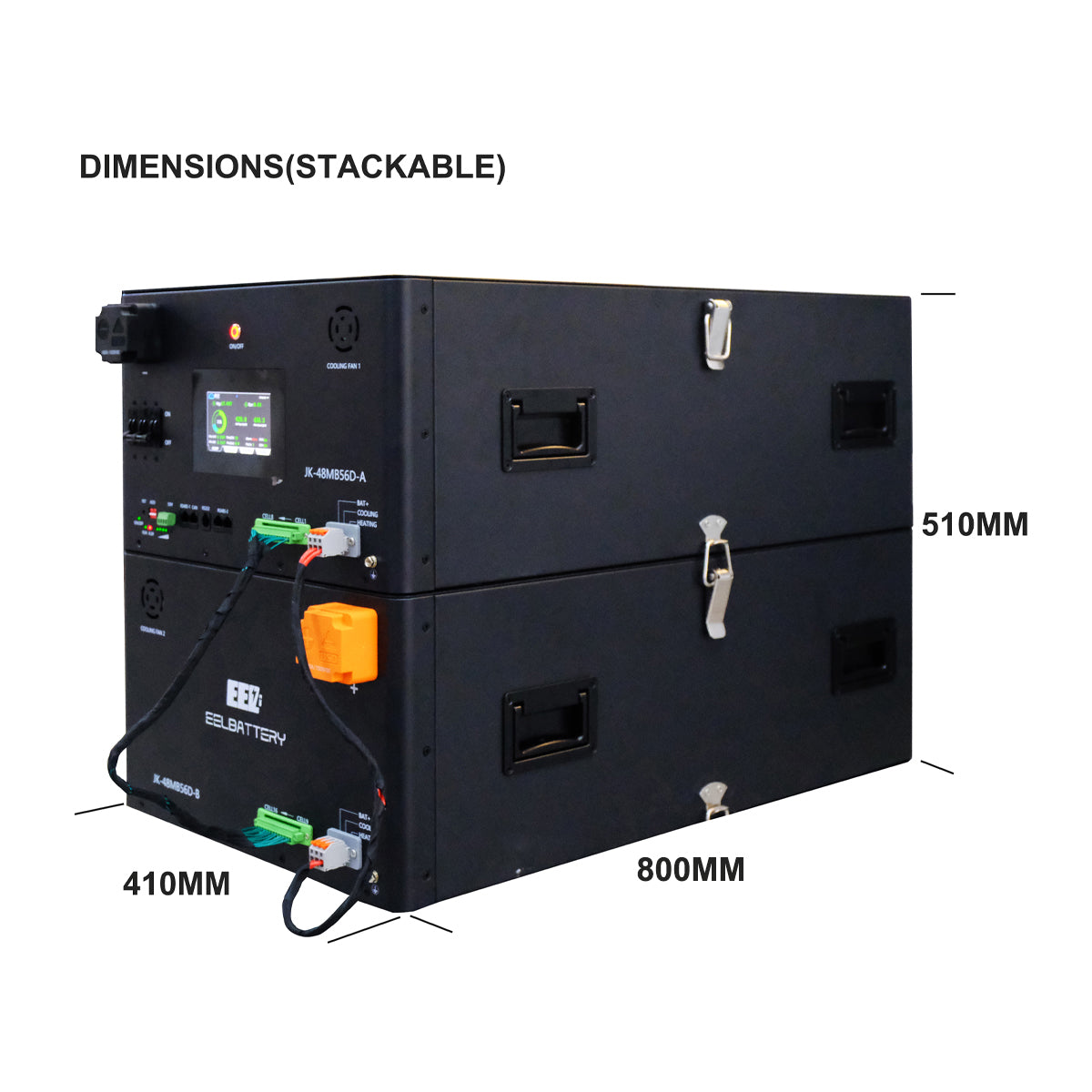 EEL 51.2V 32Kwh MB56 JK 300A BMS Diy LiFePO4 Battery Box Kit  For Home Energy Storage System Build