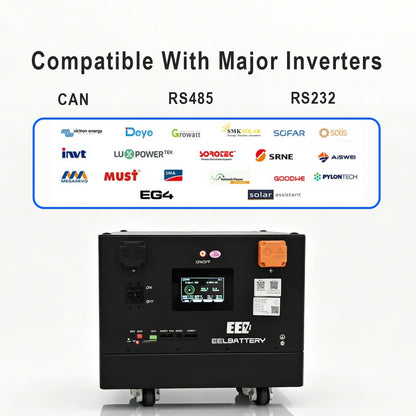 The EEL 17kWh 324Ah battery can communicate with mainstream 48V inverters on the market, allowing you to easily build a home off-grid system.