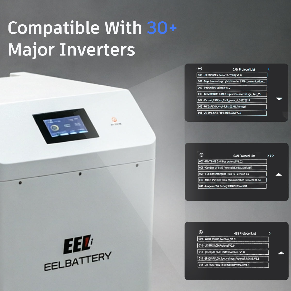 The EEL 32kWh home energy storage battery supports seamless communication with low-voltage inverters from more than 30 brands.