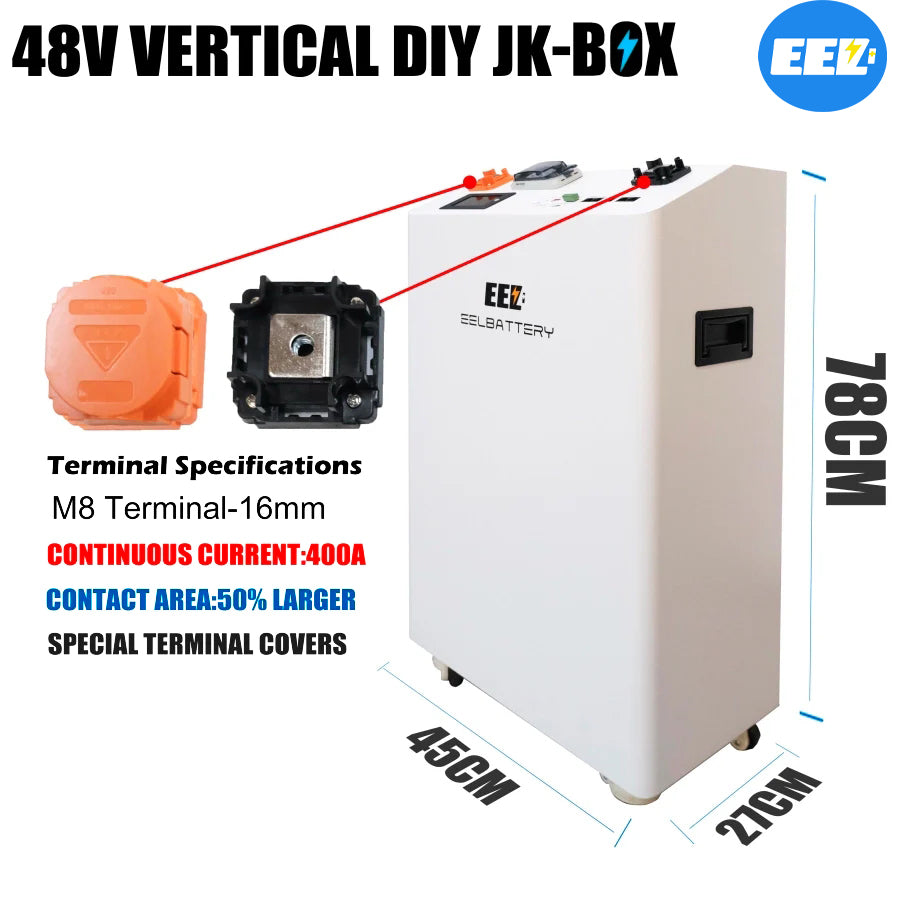 EEL-48V 16S V1 DIY vertical battery kit with JK V19 200A Bluetooth BMS, | EU stock