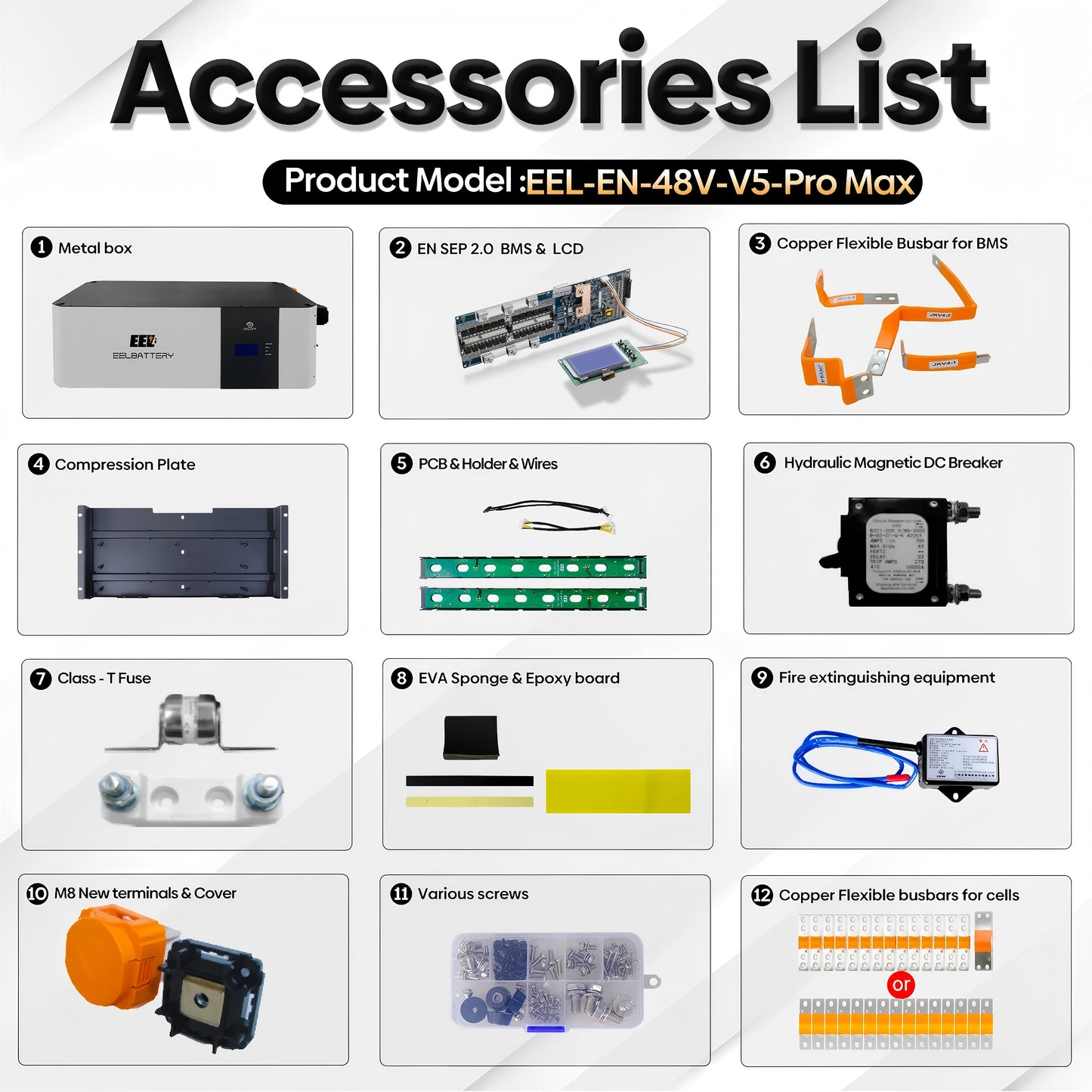 EU  Stock - EEL 48V 16S V6-Pro MAX JK pre-assembled stackable battery pack with 200A V19 inverter and BMS energy storage system. Pre-order now with free shipping and tax exemption.