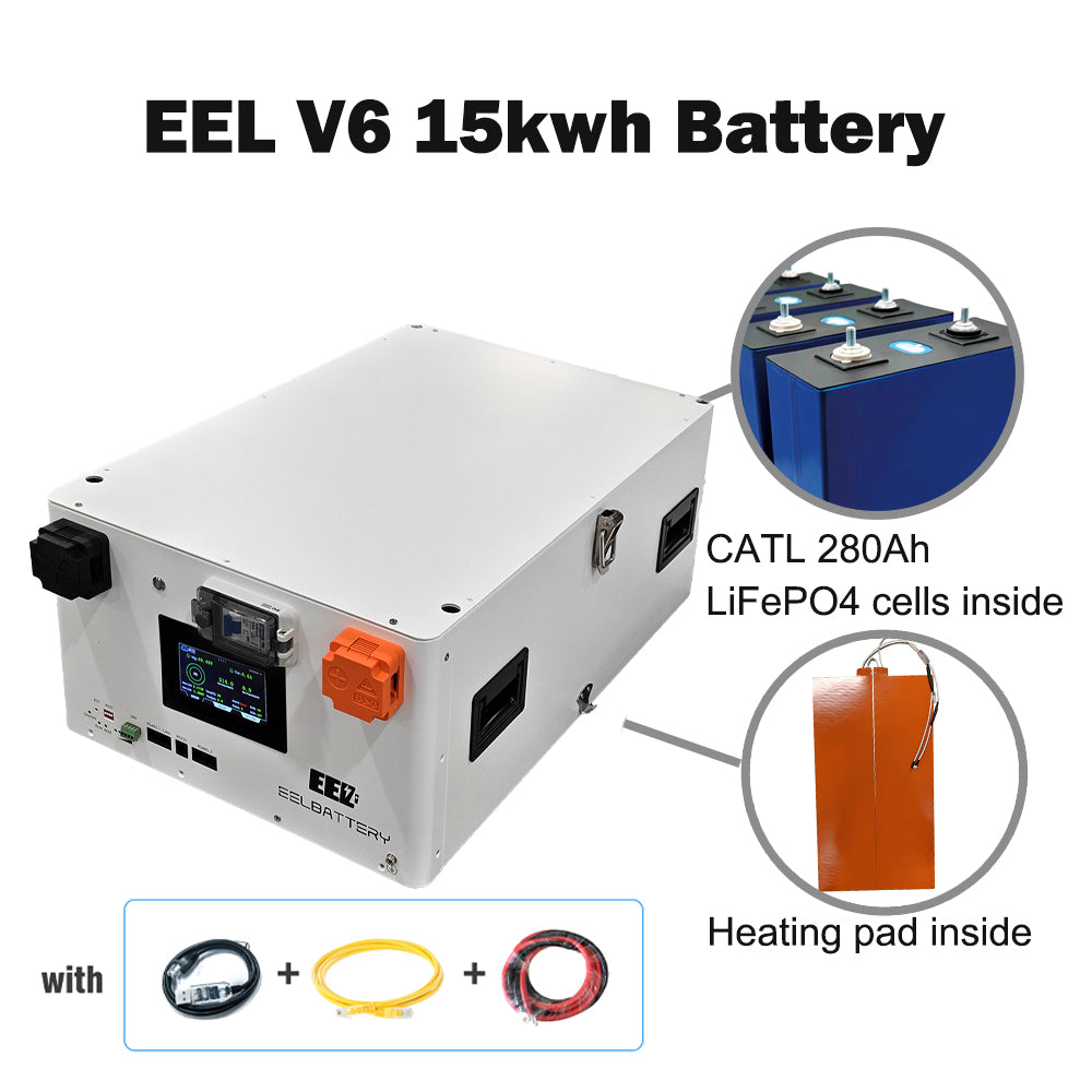 EEL 51.2v 15kwh 16Kwh Server Rack LiFePO4 JK V6 Home Solar Battery, For Household Energy Storage