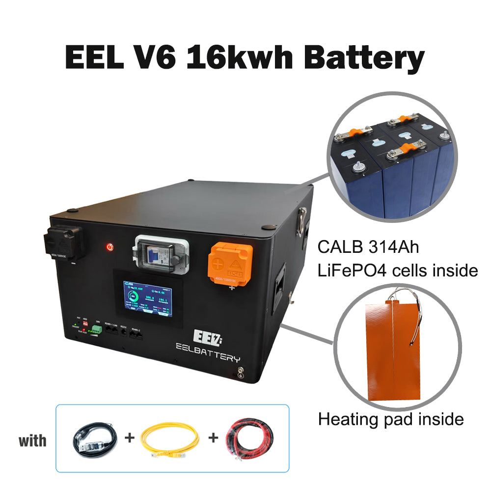 EEL 51.2v 15kwh 16Kwh Server Rack LiFePO4 JK V6 Home Solar Battery, For Household Energy Storage