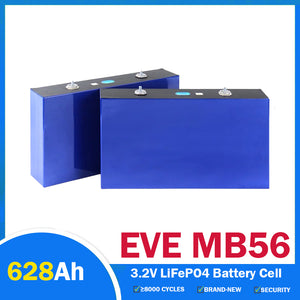 2PCS EVE MB56 628Ah Rechargeable Prismatic lifepo4 cell for solar system