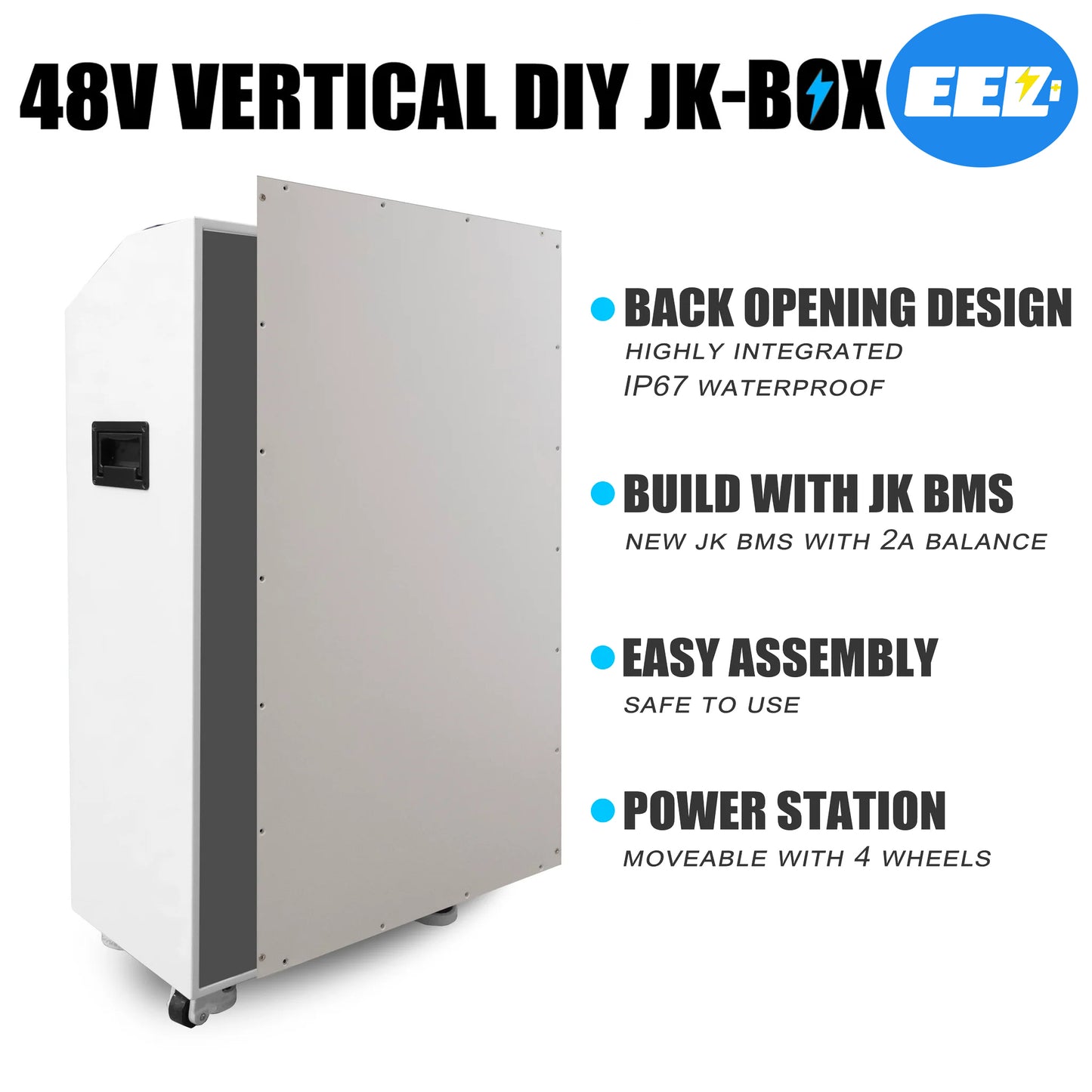 EEL-48V 16S V1 DIY vertical battery kit with JK V19 200A Bluetooth BMS, | EU stock